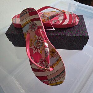 Tory Burch Pink Constellation Flip Flops